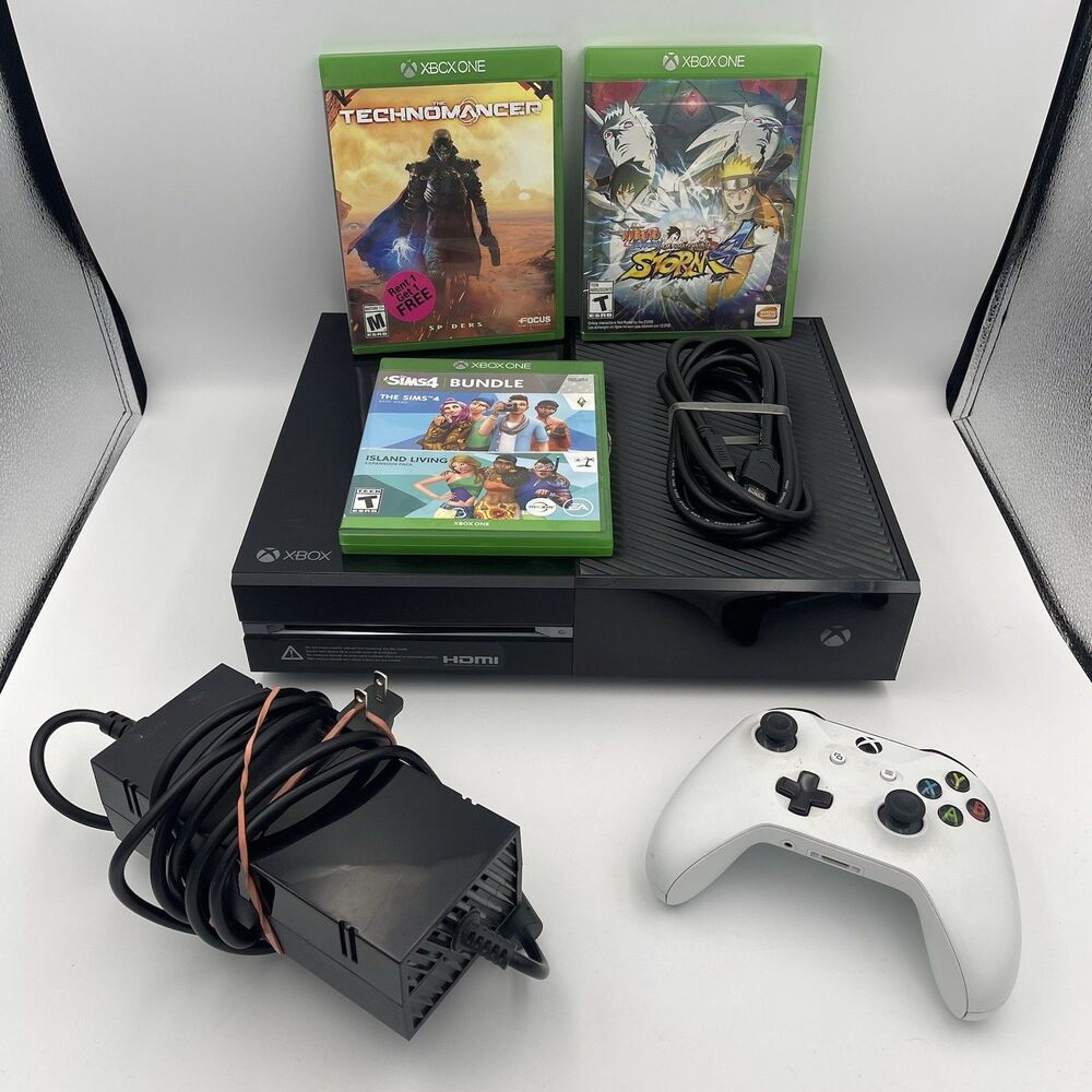 Microsoft Xbox One 500GB Black Console Model 1540 Bundle Games Cables Controller